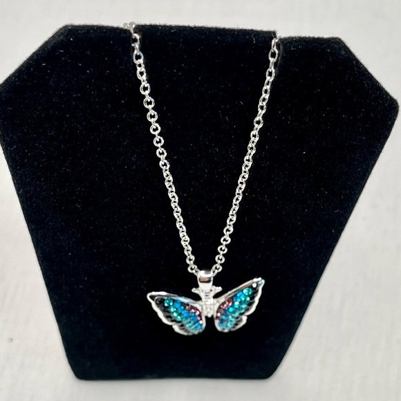 Crystal Butterfly Pendant Necklace - Picture 5 of 11